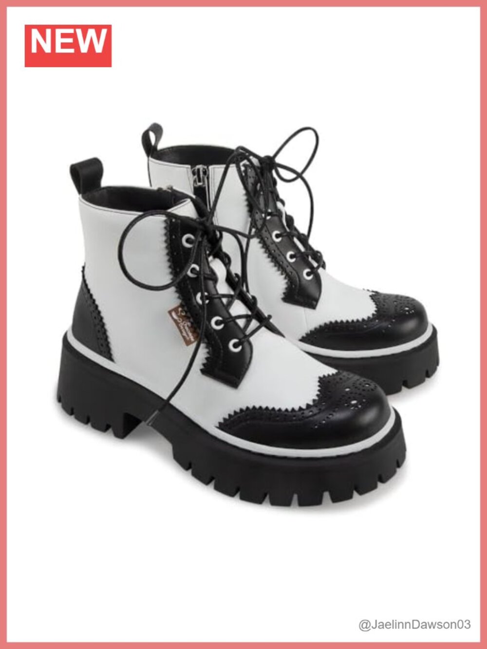 Chunky Ankle Boots with Cushioned Insole and Brogue Detailing